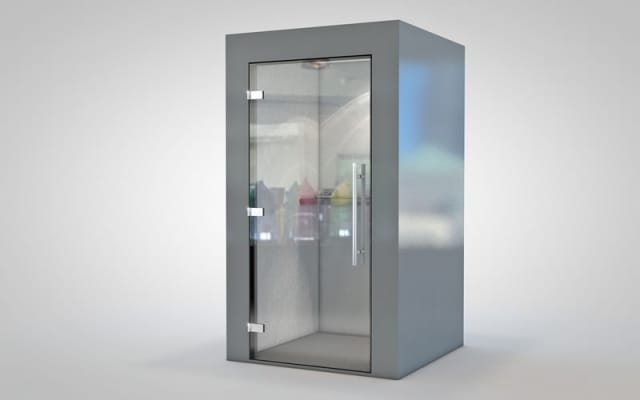 1.0m x 1.0m Silver Phone Booth
