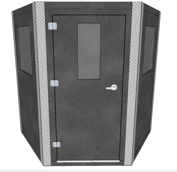 2.2m x 2.2m Silver Polygon Sound Isolation Booth