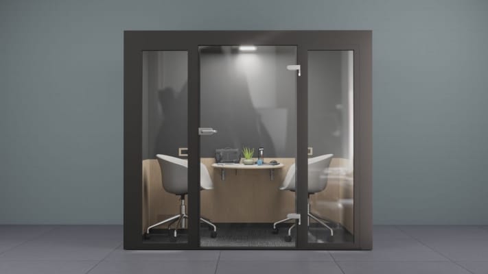2.4m x 1.2m Glass Office Pod - Standard 