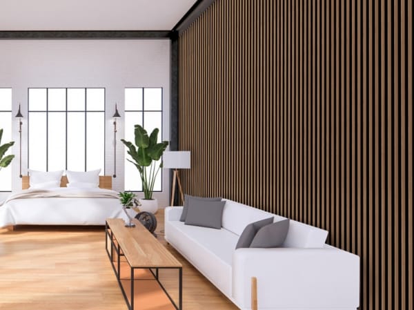 Antique Oak Slatted Acoustic Wall Panel